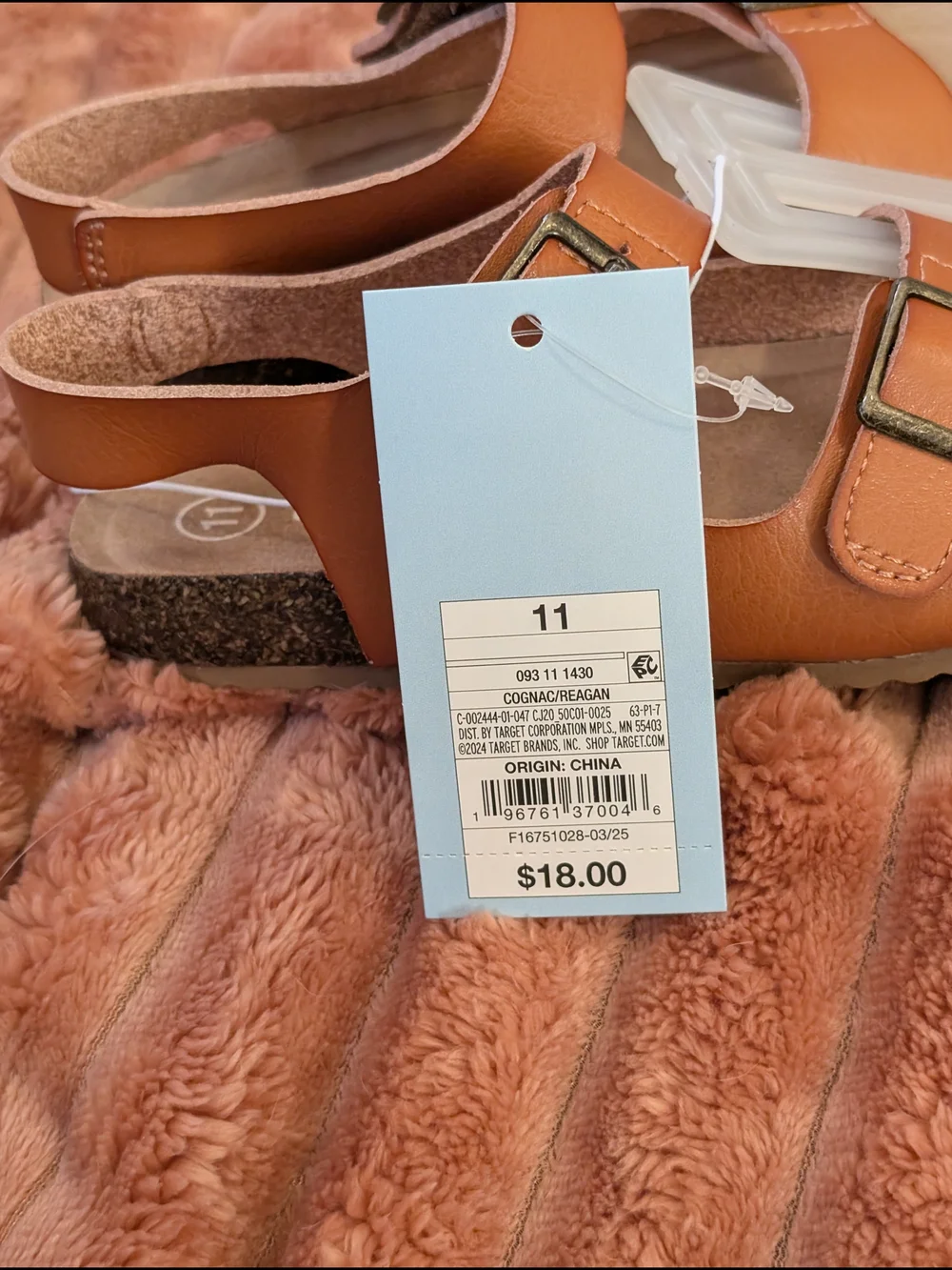 Cat & Jack Toddler Tan Buckle Sandals - Size 11